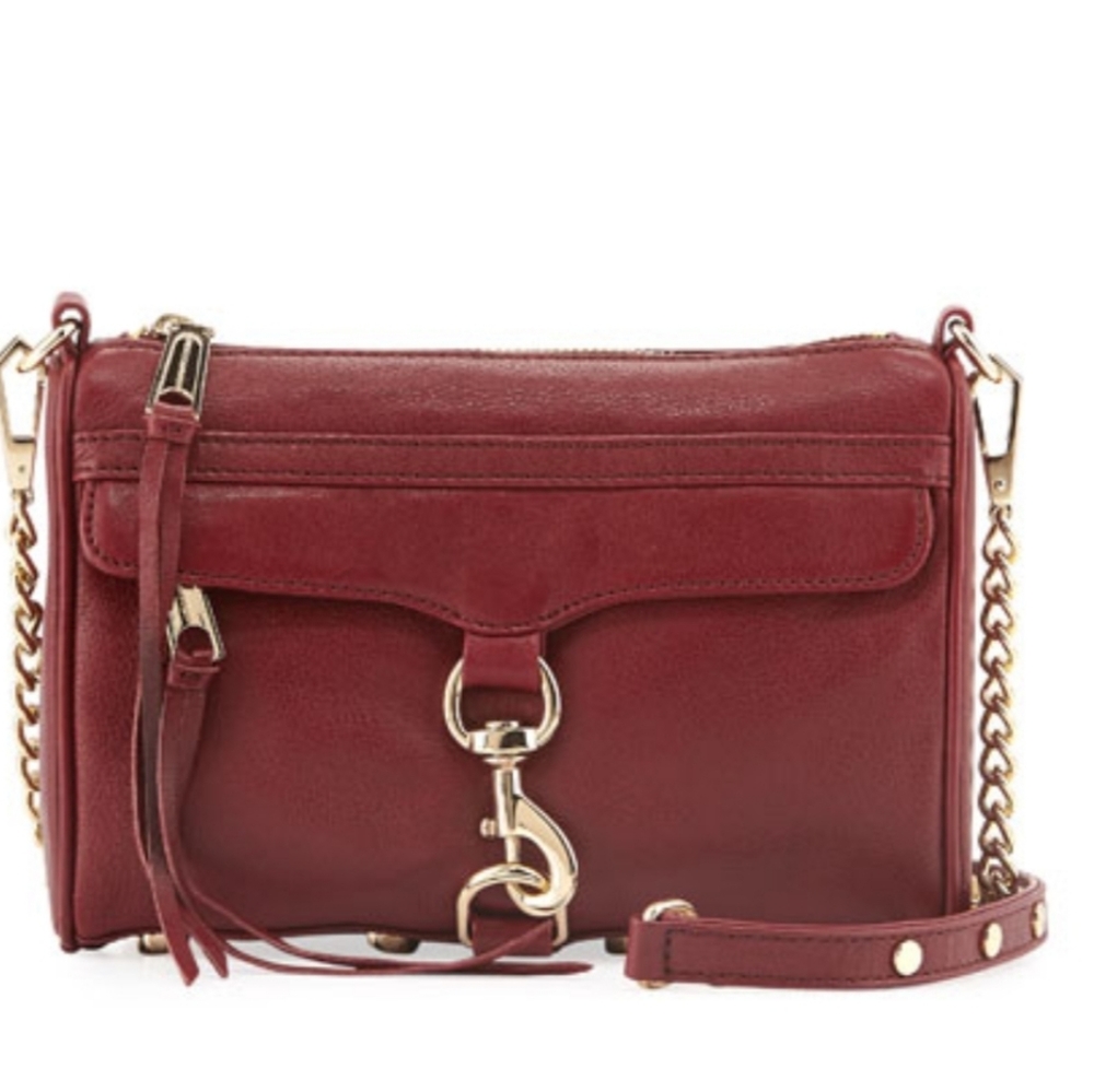 Rebecca Minkoff Burgundy Leather Crossbody Bag - Picture 1 of 7
